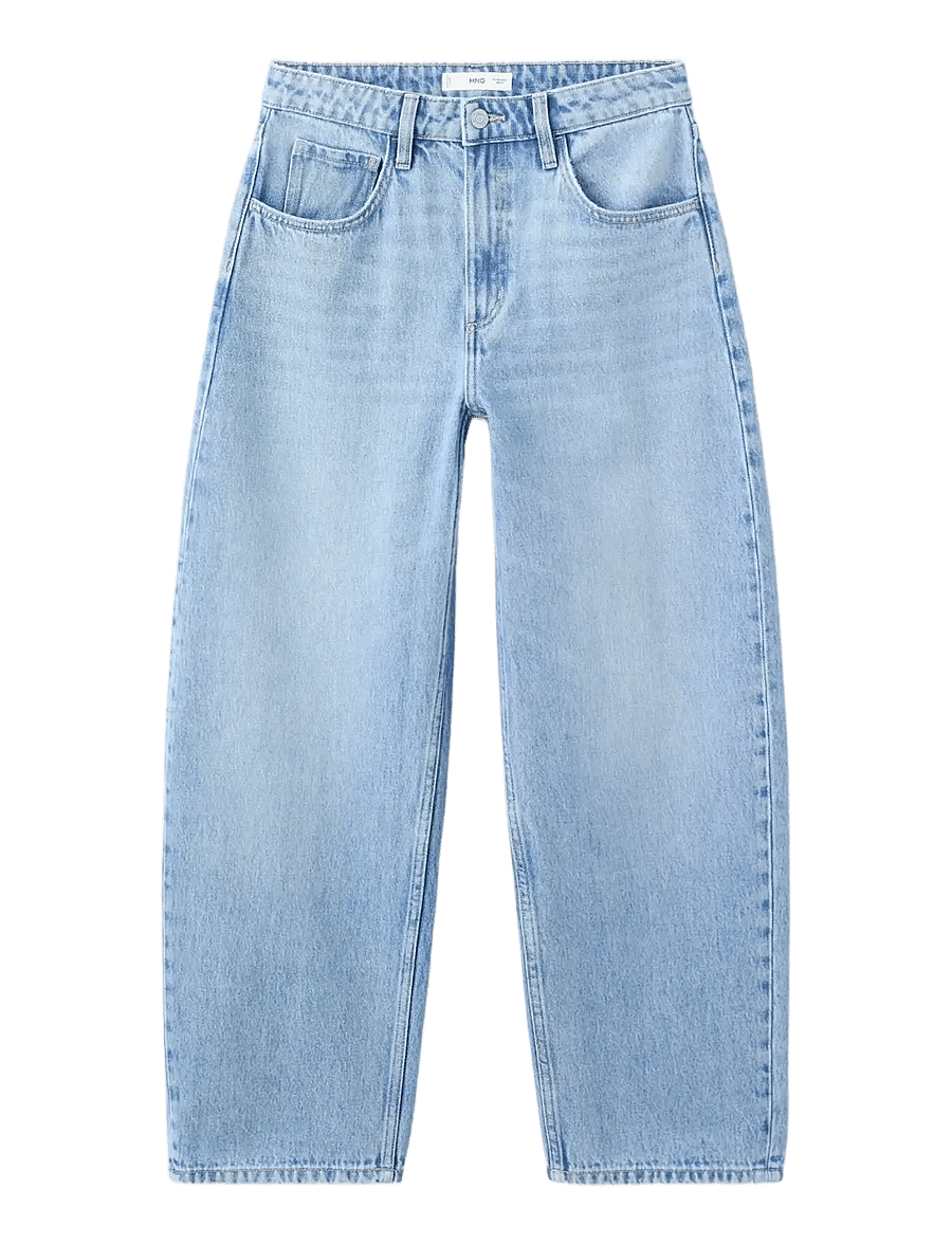 Mango - High-waisted barrel jeans - barrel jeans - open blue - 1