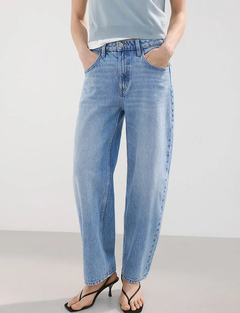 Mango - High-waisted barrel jeans - barrel jeans - open blue - 0