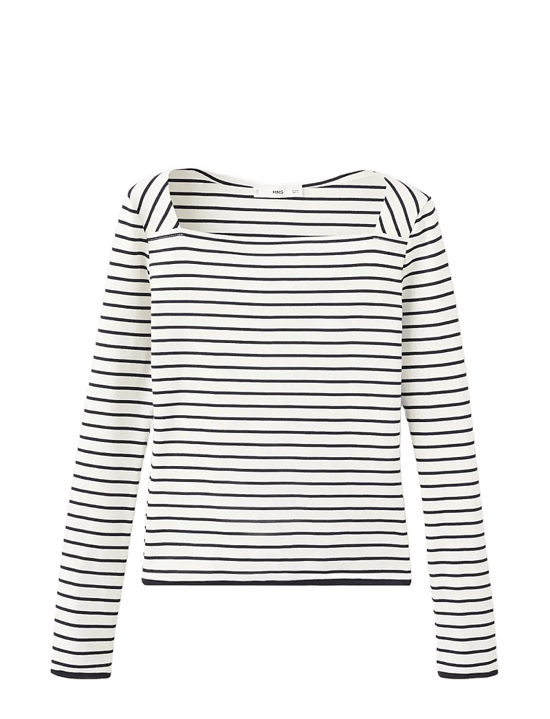 Mango - Cotton boat neck t-shirt - langærmede toppe - natural white - 1