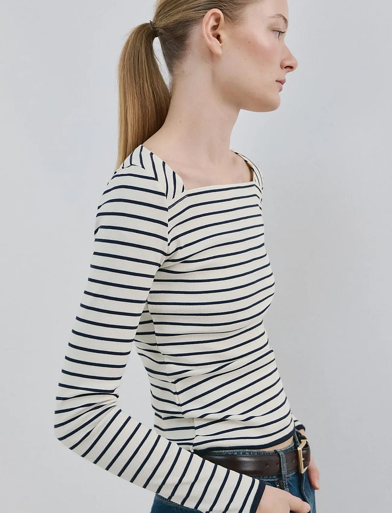 Mango - Cotton boat neck t-shirt - langærmede toppe - natural white - 0
