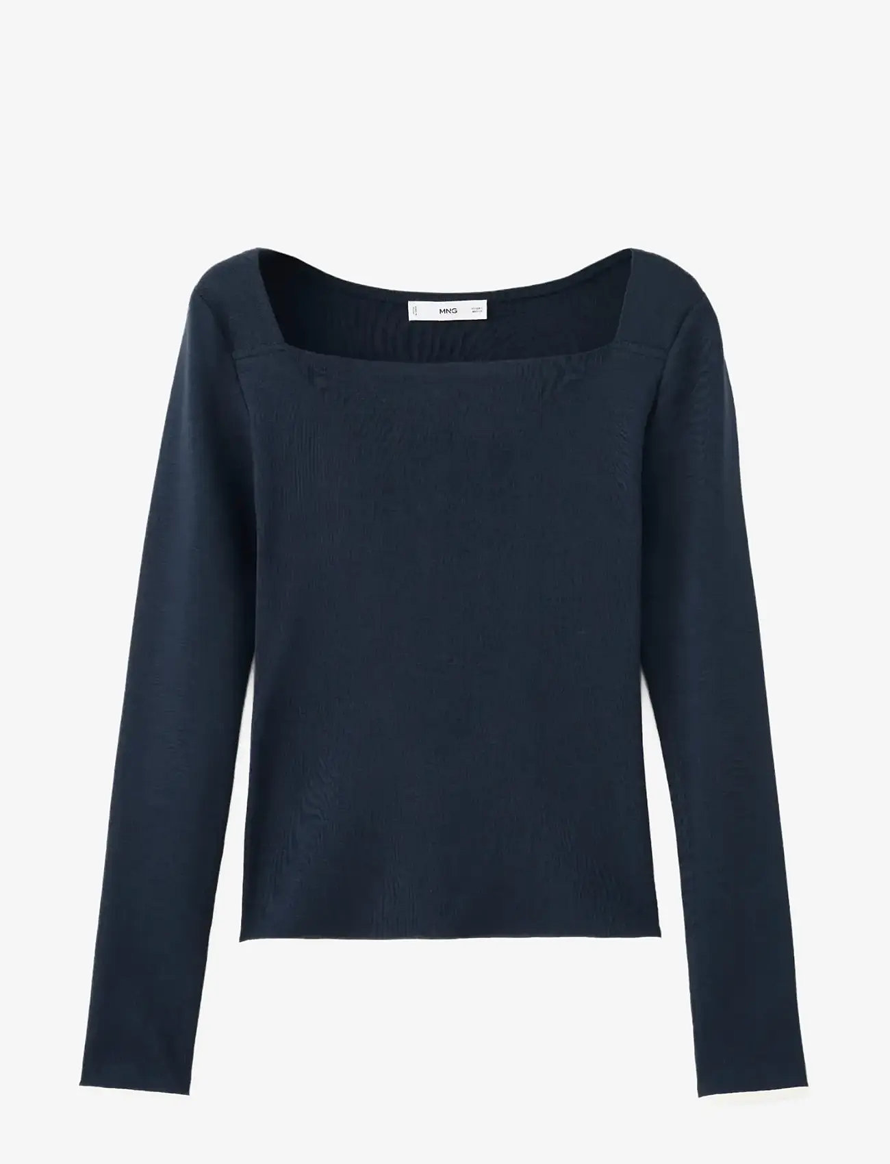 Mango - Cotton boat neck t-shirt - langærmede toppe - navy - 1