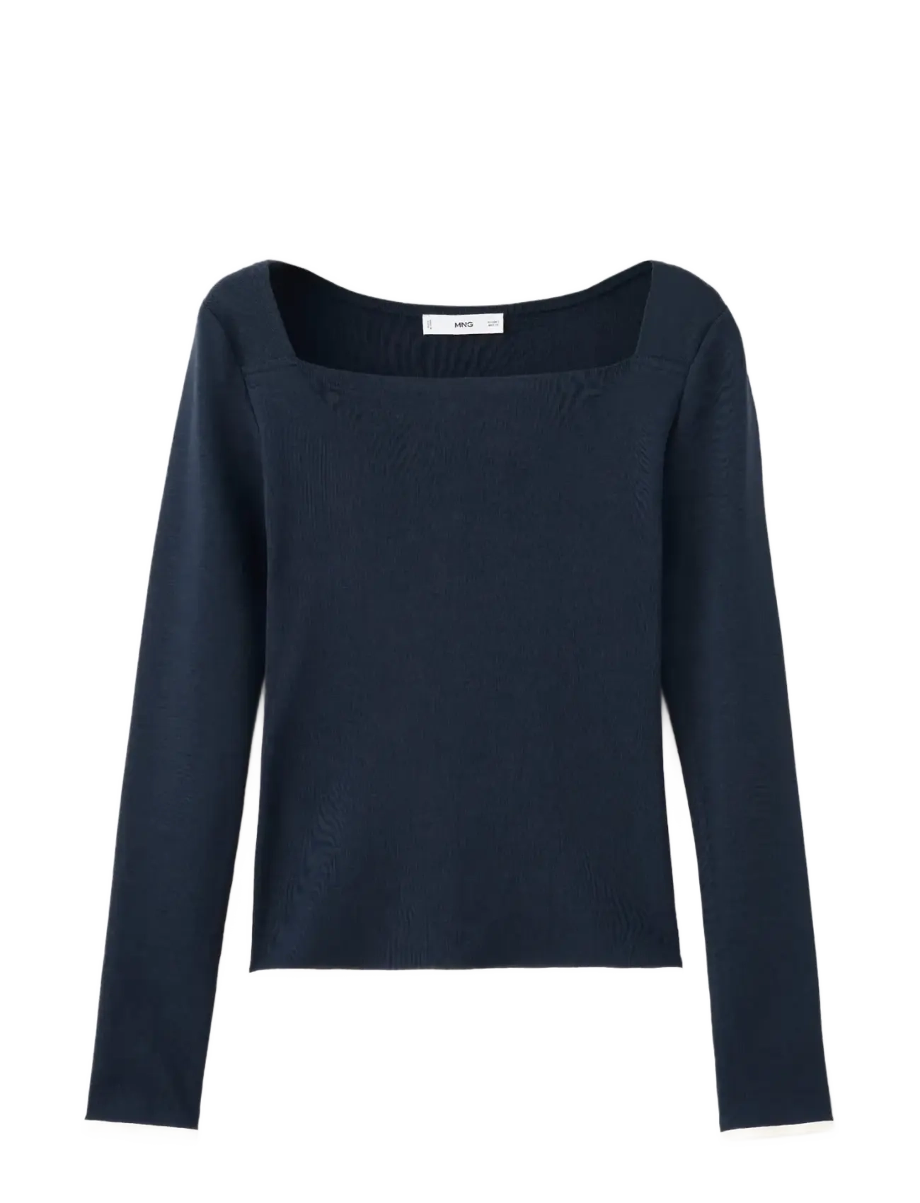 Mango Cotton boat neck t-shirt - Transitional Layering - NAVY / navy