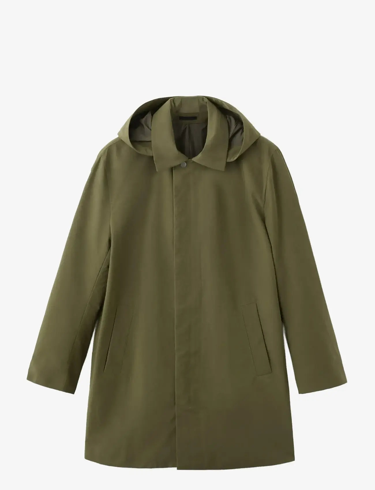 Mango - Water-repellent parka with removable hood - winter jackets - dark green - 1