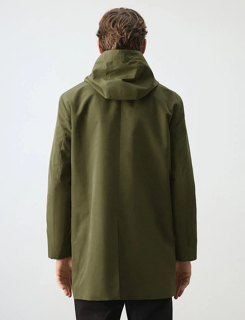 Mango - Water-repellent parka with removable hood - parkas - dark green - 2