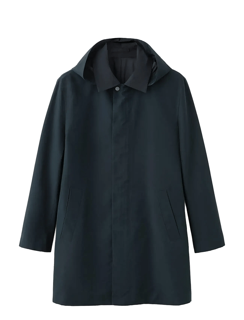 Mango - Water-repellent parka with removable hood - parkas - navy - 1