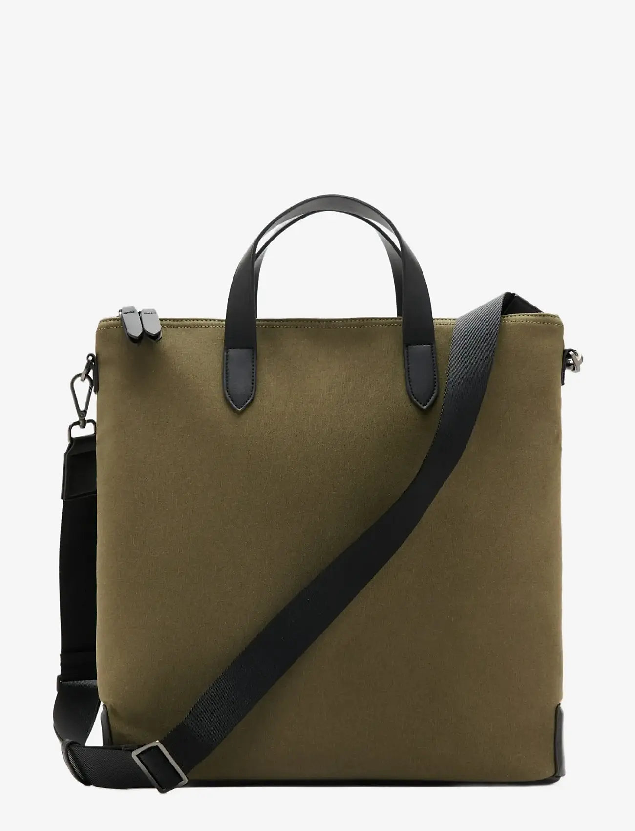 Mango - 100% cotton tote bag with adjustable strap - crossbody bags - beige - khaki - 0