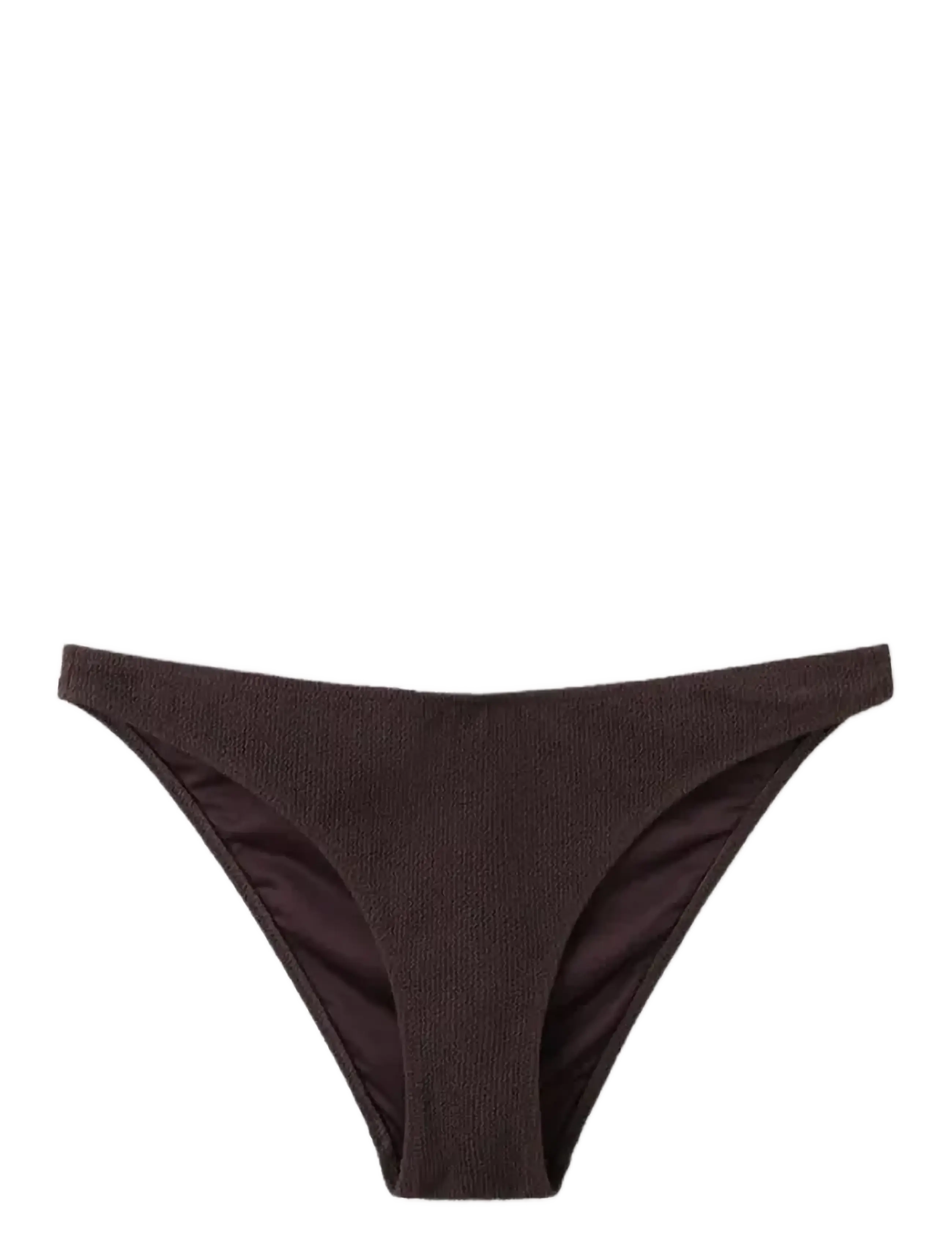 Mango Classic textured bikini bottoms - Bikini-Slips - BROWN / brown