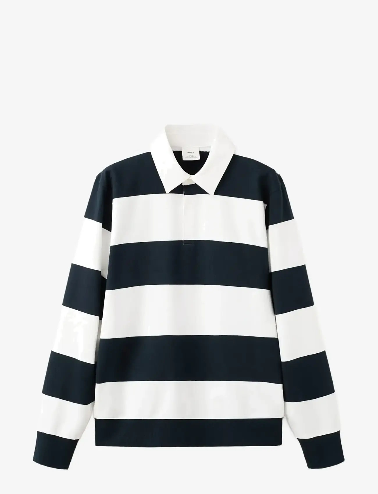Mango - Striped polo sweatshirt in 100% cotton - sweatshirts - white - 1