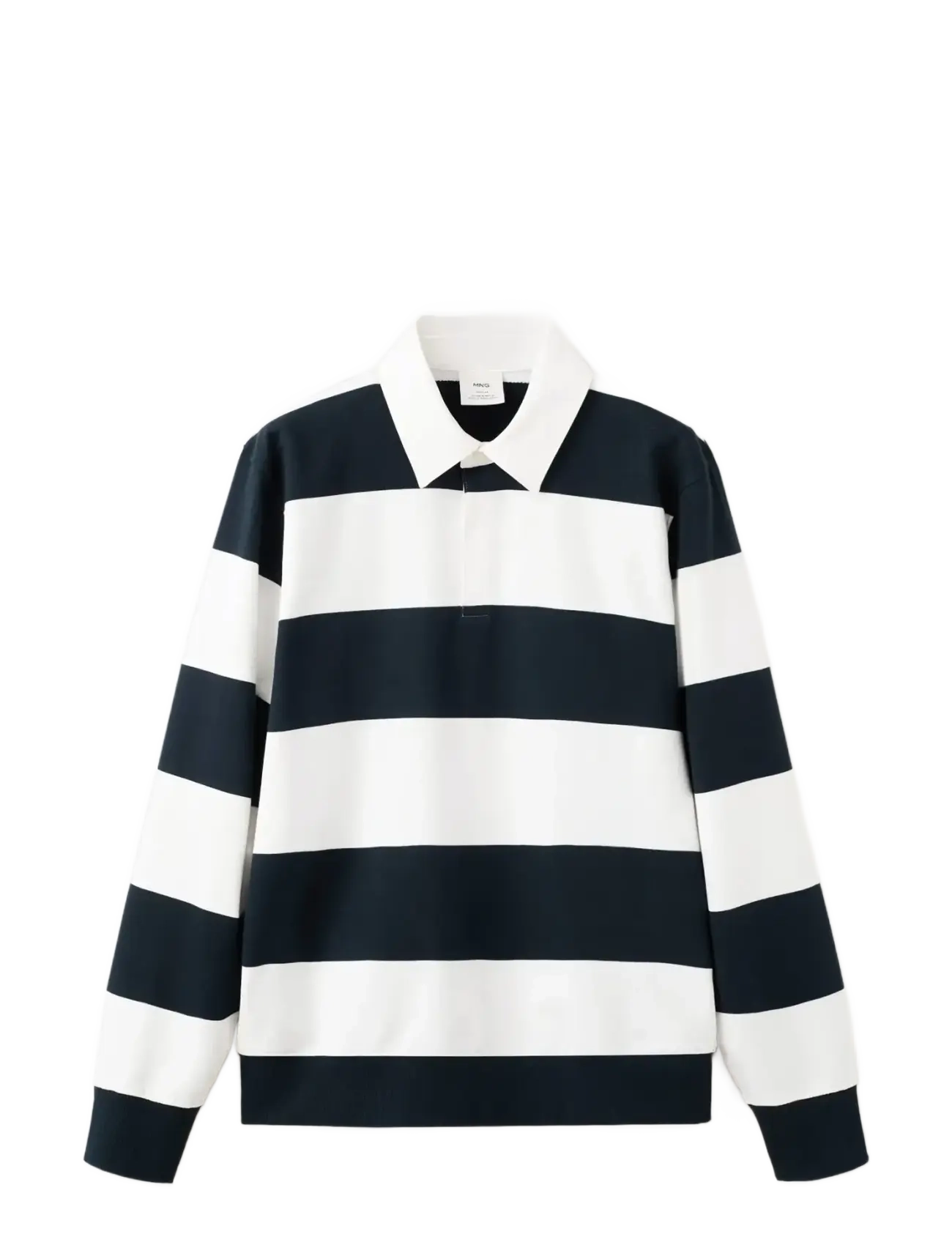 Mango Striped polo sweatshirt in 100% cotton - Mango - WHITE / white