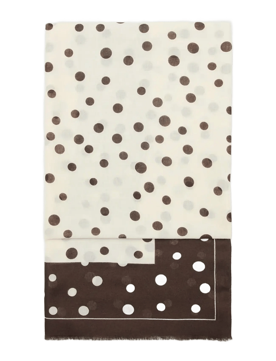 Mango - Spots print scarf - tynde tørklæder - dark brown - 0