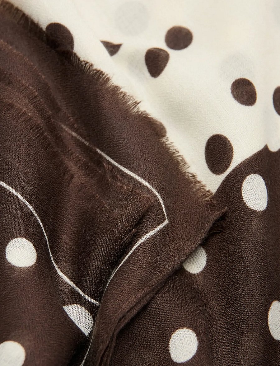 Mango - Spots print scarf - tynde tørklæder - dark brown - 1