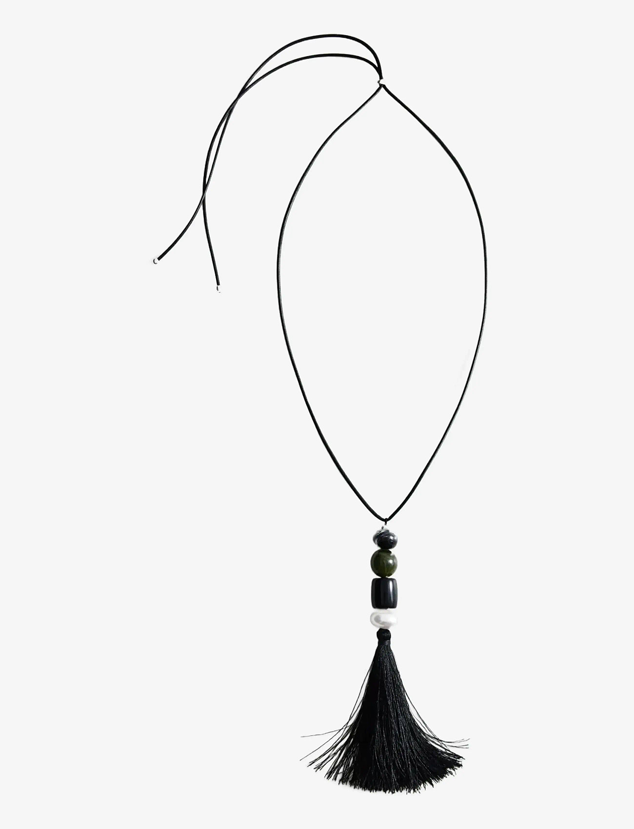 Mango - Fringed bead necklace - statement halskæder - silver - 0