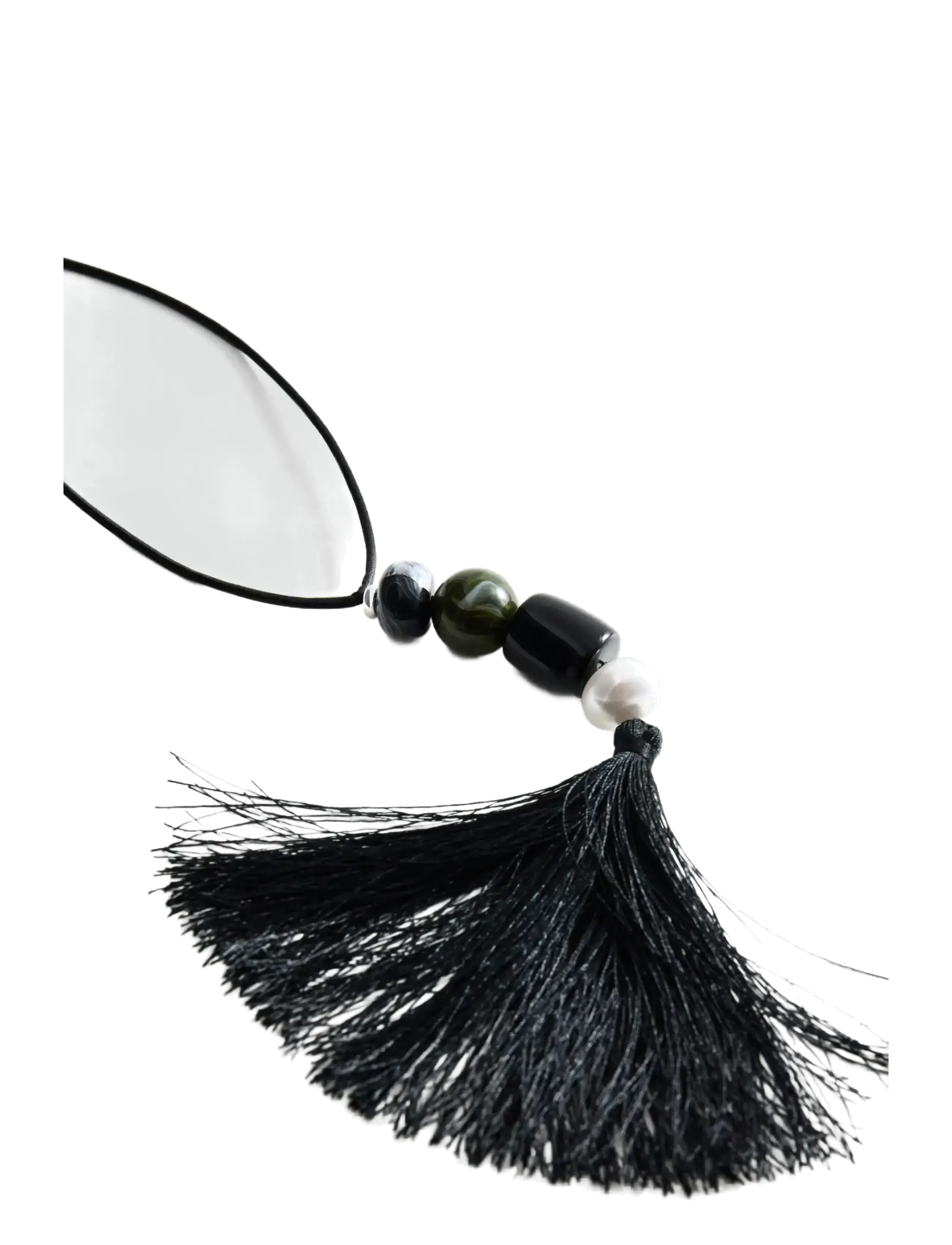 Mango - Fringed bead necklace - statement-halskjeder - silver - 1