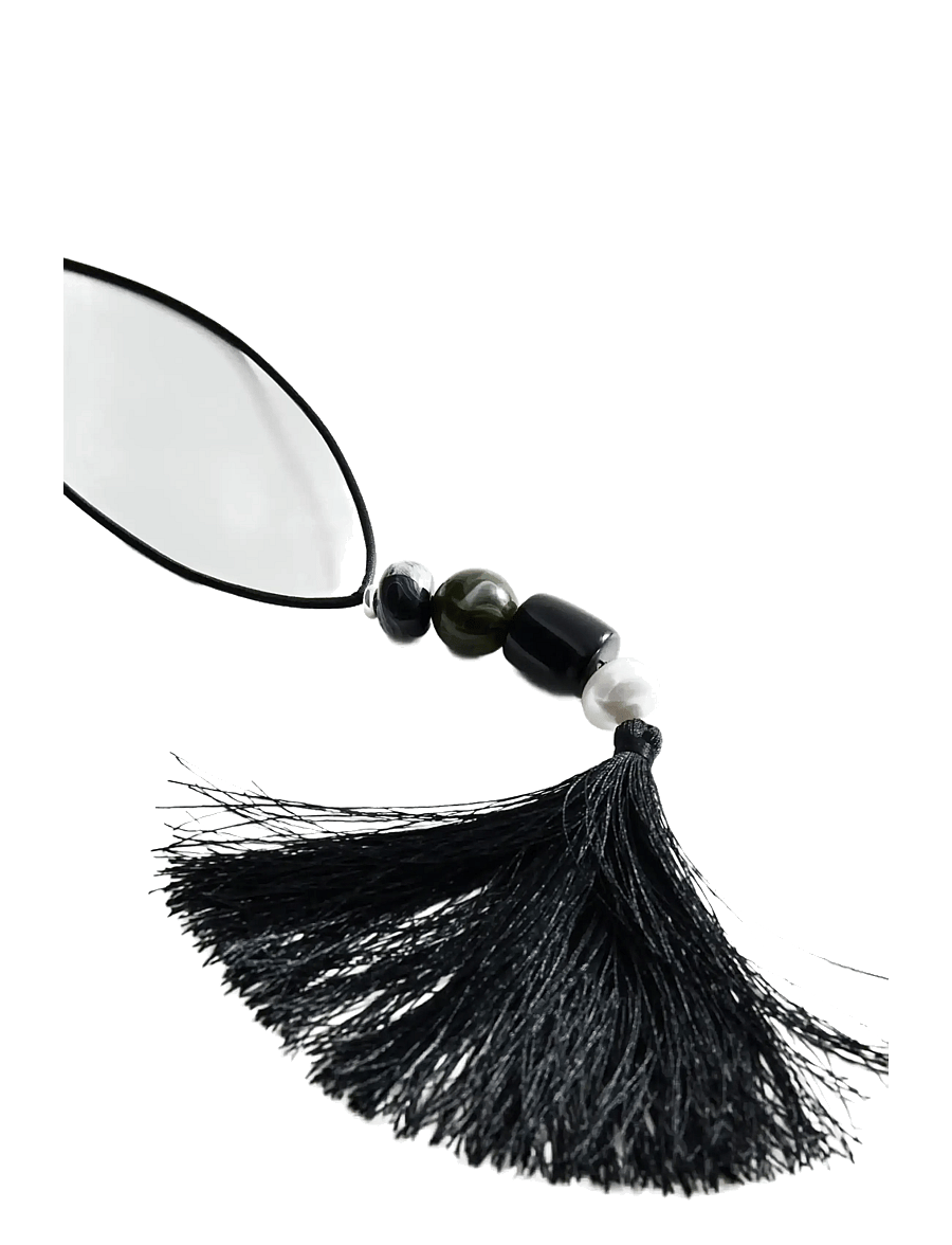 Mango - Fringed bead necklace - statement halskæder - silver - 1