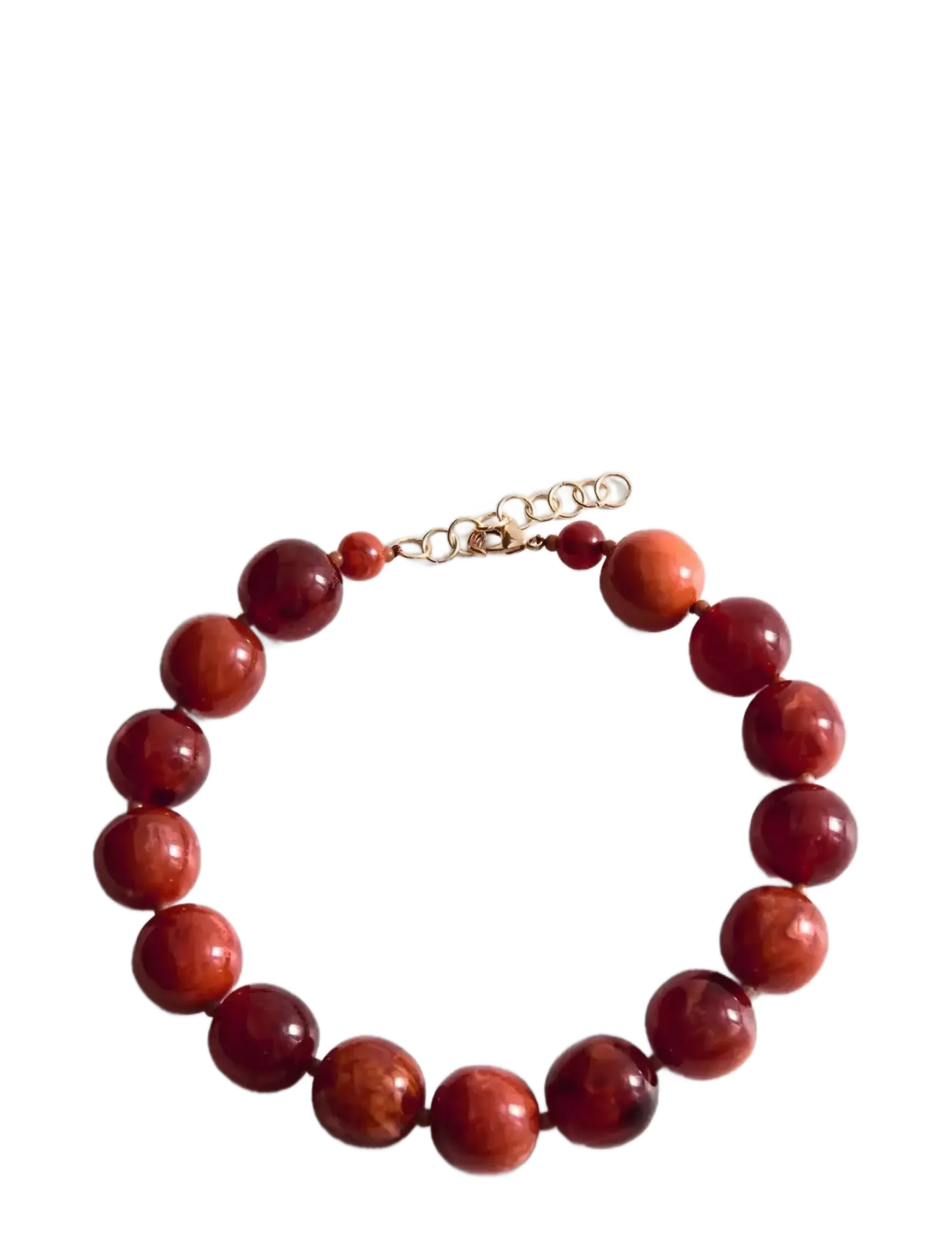 Mango Maxi ball necklace - Halsketten - RUST - COPPER / orange