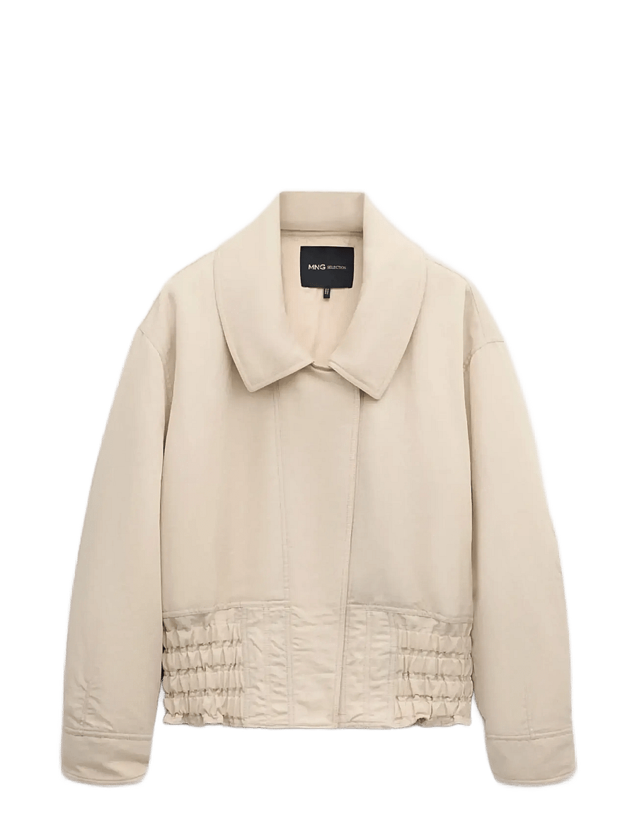 Mango - Oversized jacket with gathered waist - vårjakker - lt pastel grey - 1