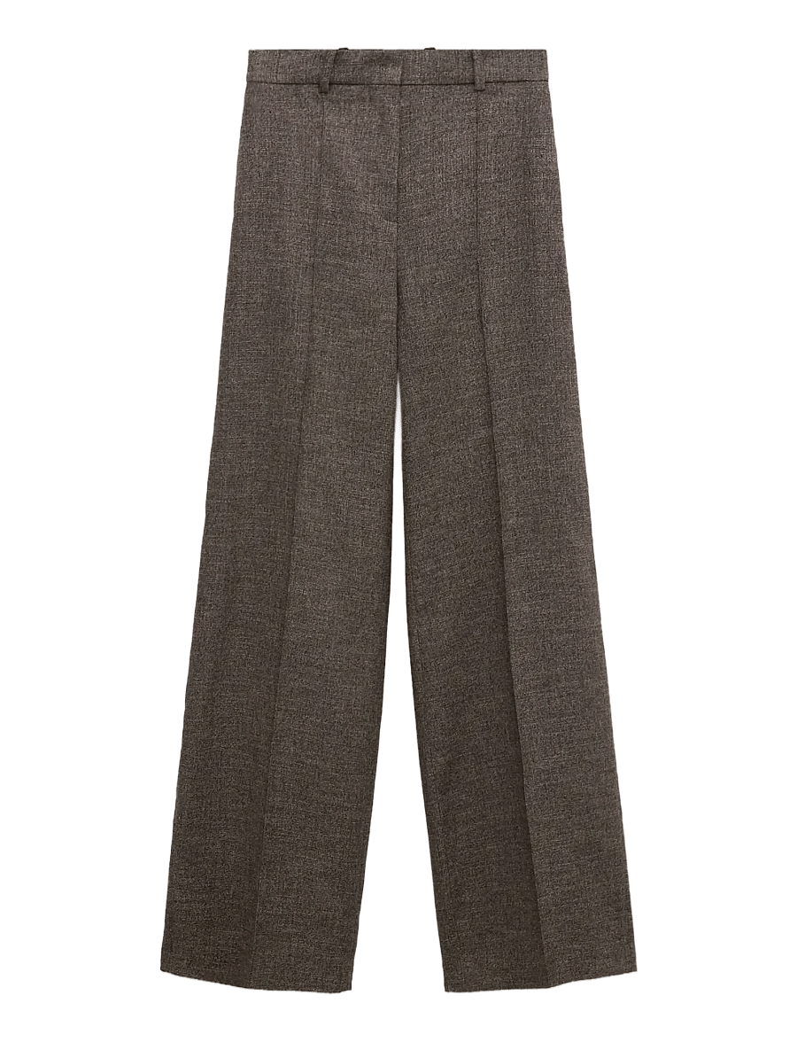 Mango - Flecked suit trousers - kostymbyxor - dark brown - 1