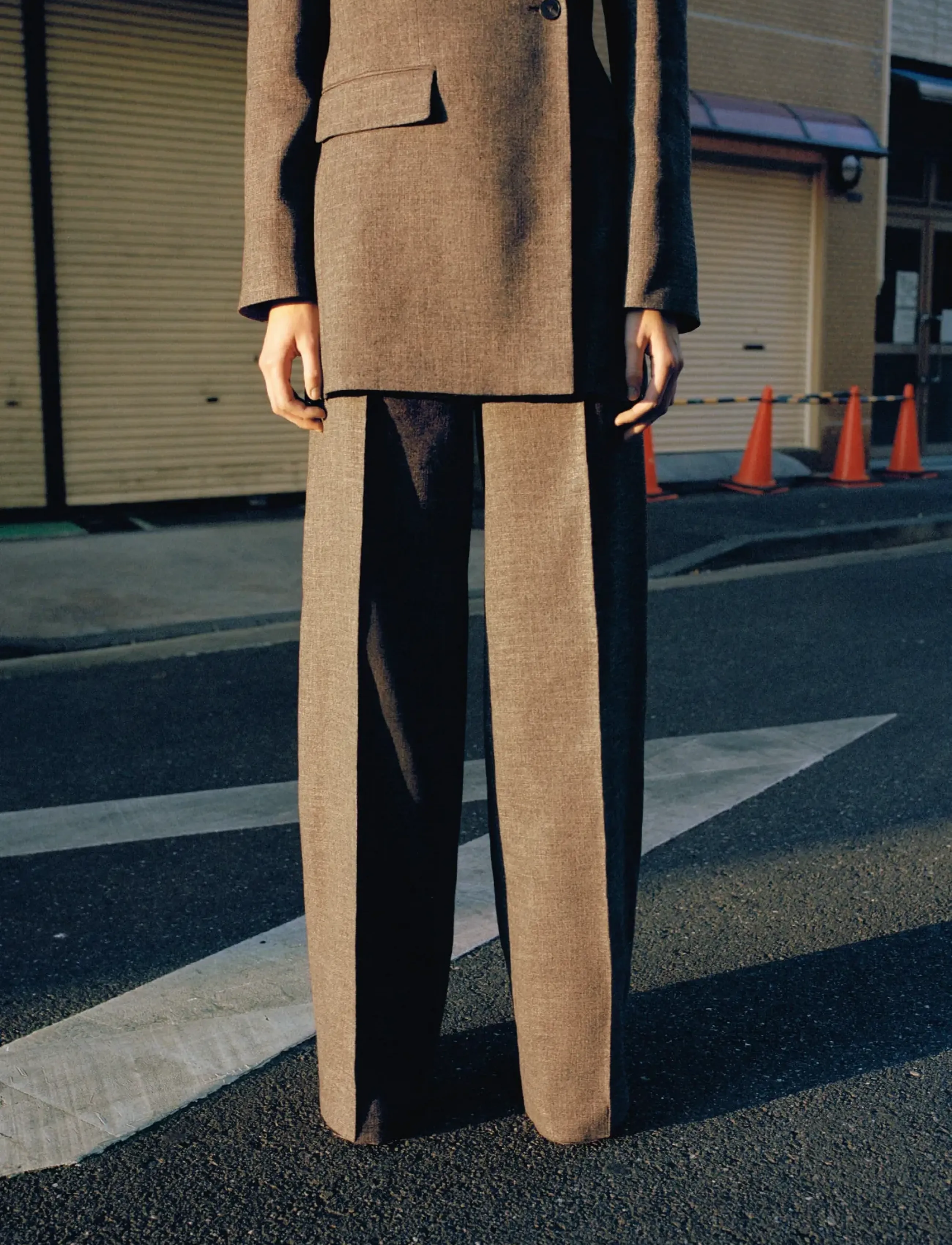 Mango Flecked Suit Trousers, 42, Brown, Bukser > Jakkesætsbukser, Dame