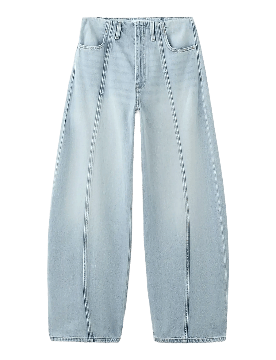 Mango - Balloon seam jeans - barrel jeans - open blue - 1