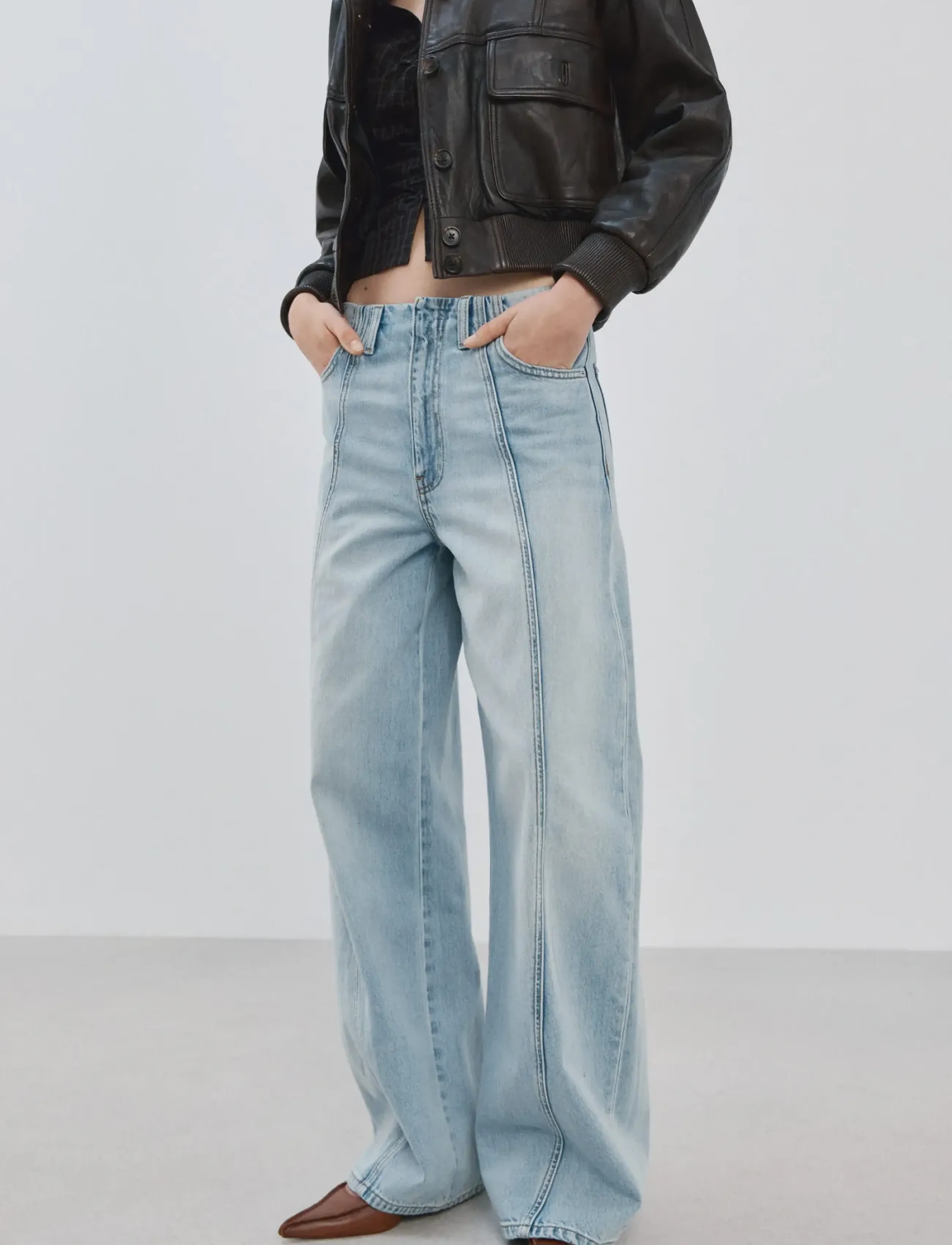 Mango Balloon seam jeans - Tøj - OPEN BLUE / blue