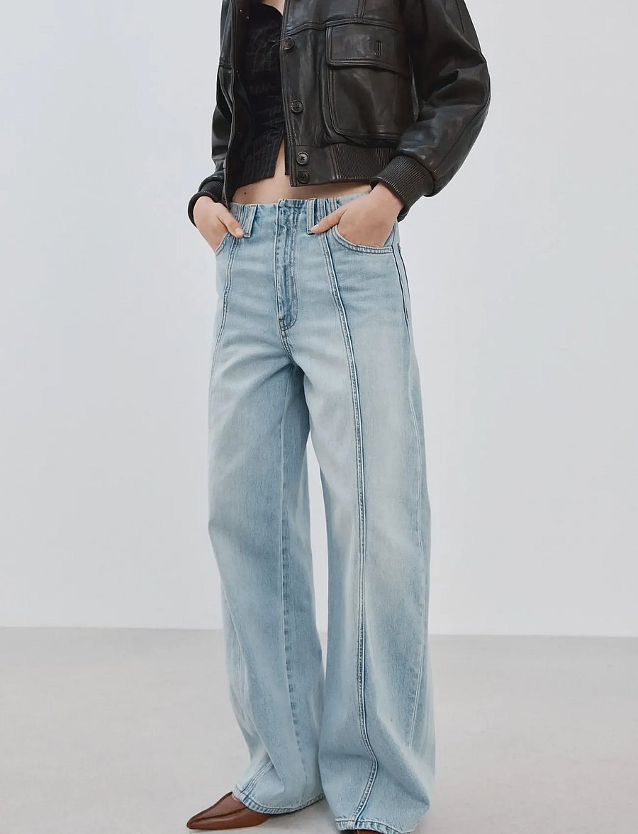 Mango - Balloon seam jeans - barrel jeans - open blue - 0