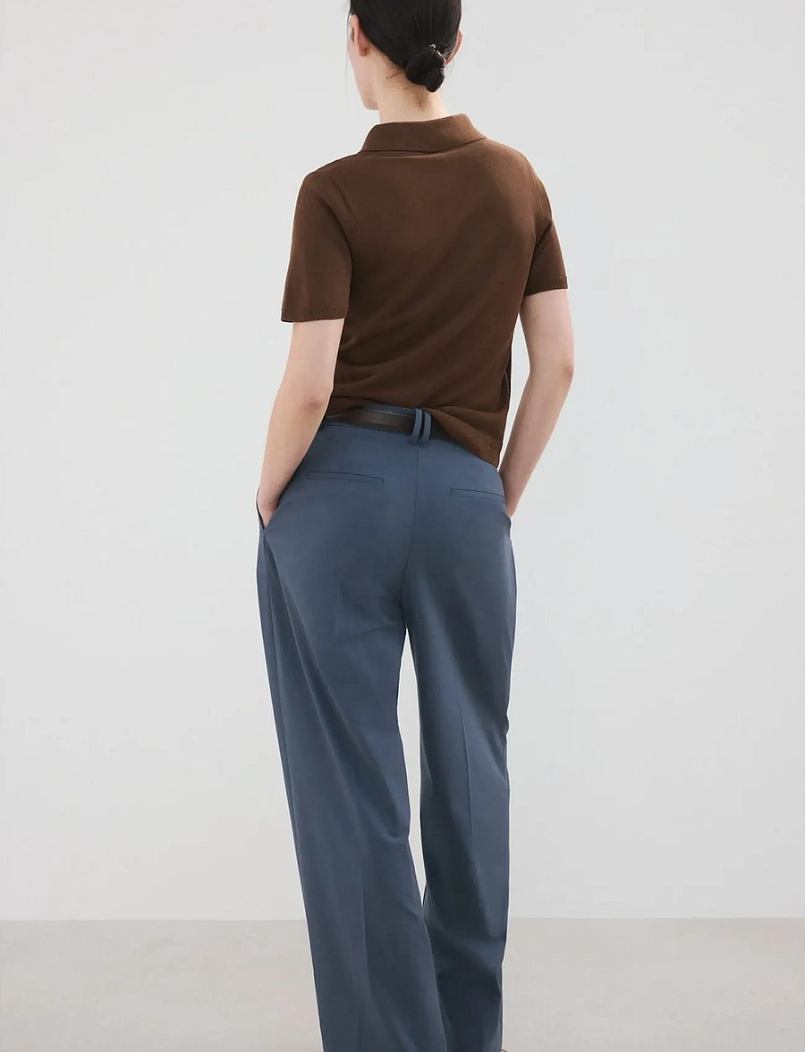 Mango - Knitted polo-neck sweater - poloer - dark brown - 2