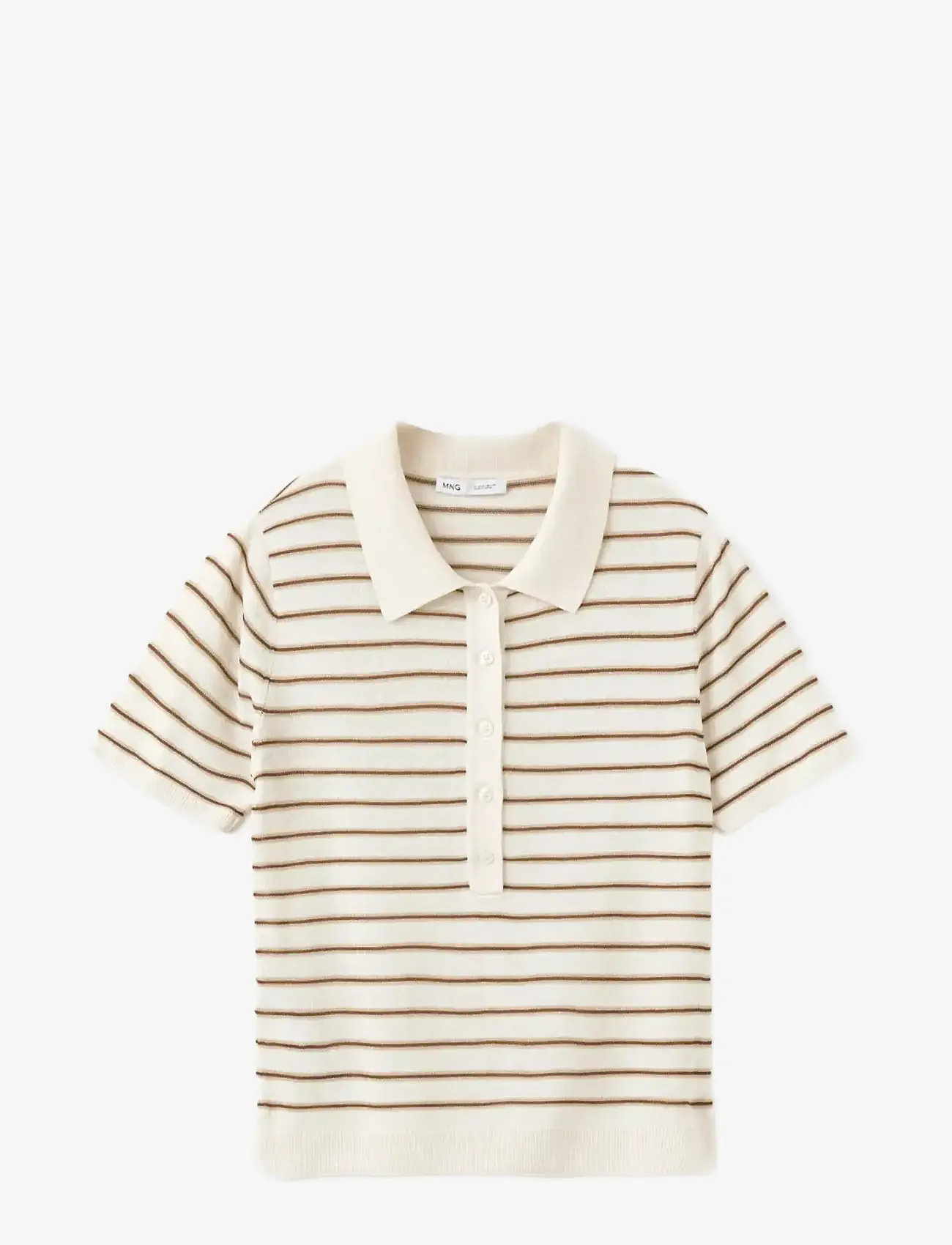 Mango - Knitted polo-neck sweater - poloer - light beige - 1