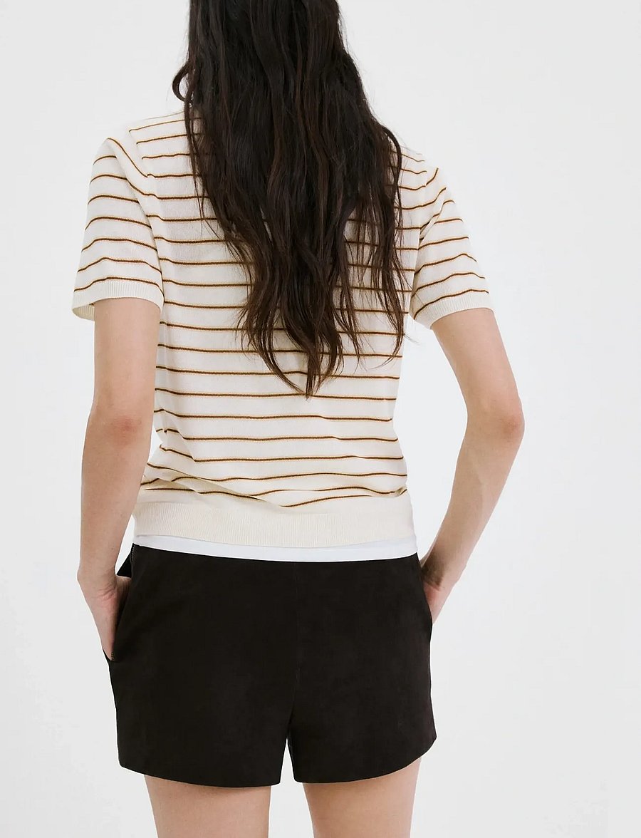 Mango - Knitted polo-neck sweater - poloer - light beige - 2