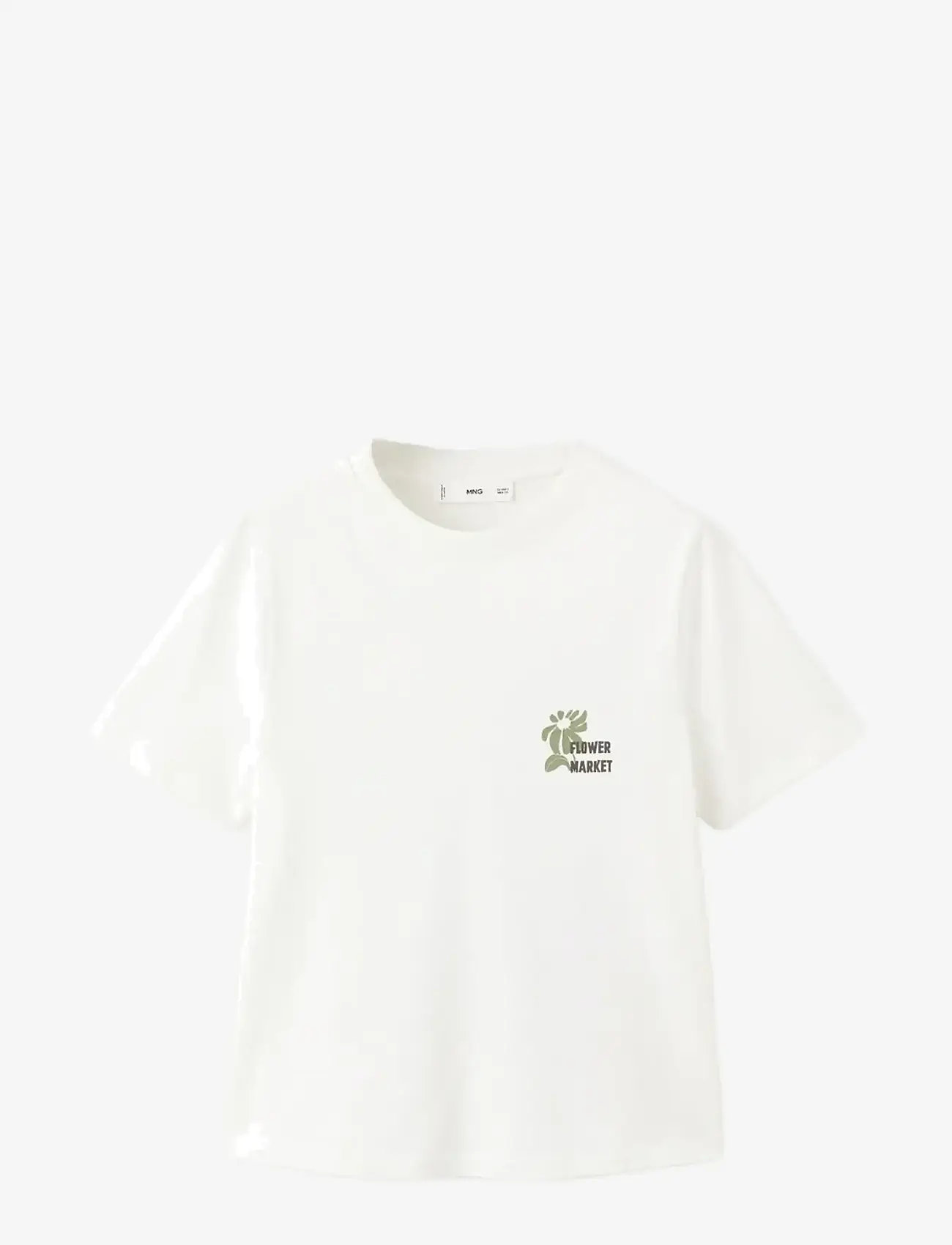 Mango - Printed cotton-blend t-shirt - t-shirts - beige - khaki - 1