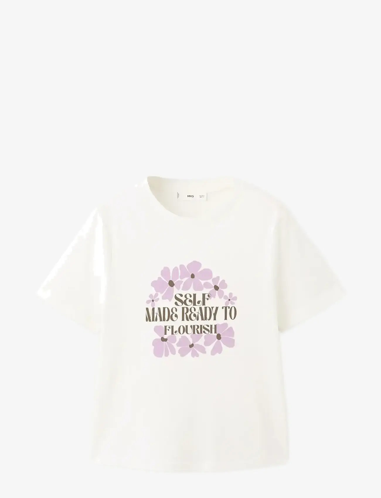 Mango - Printed cotton-blend t-shirt - t-shirts - medium purple - 1