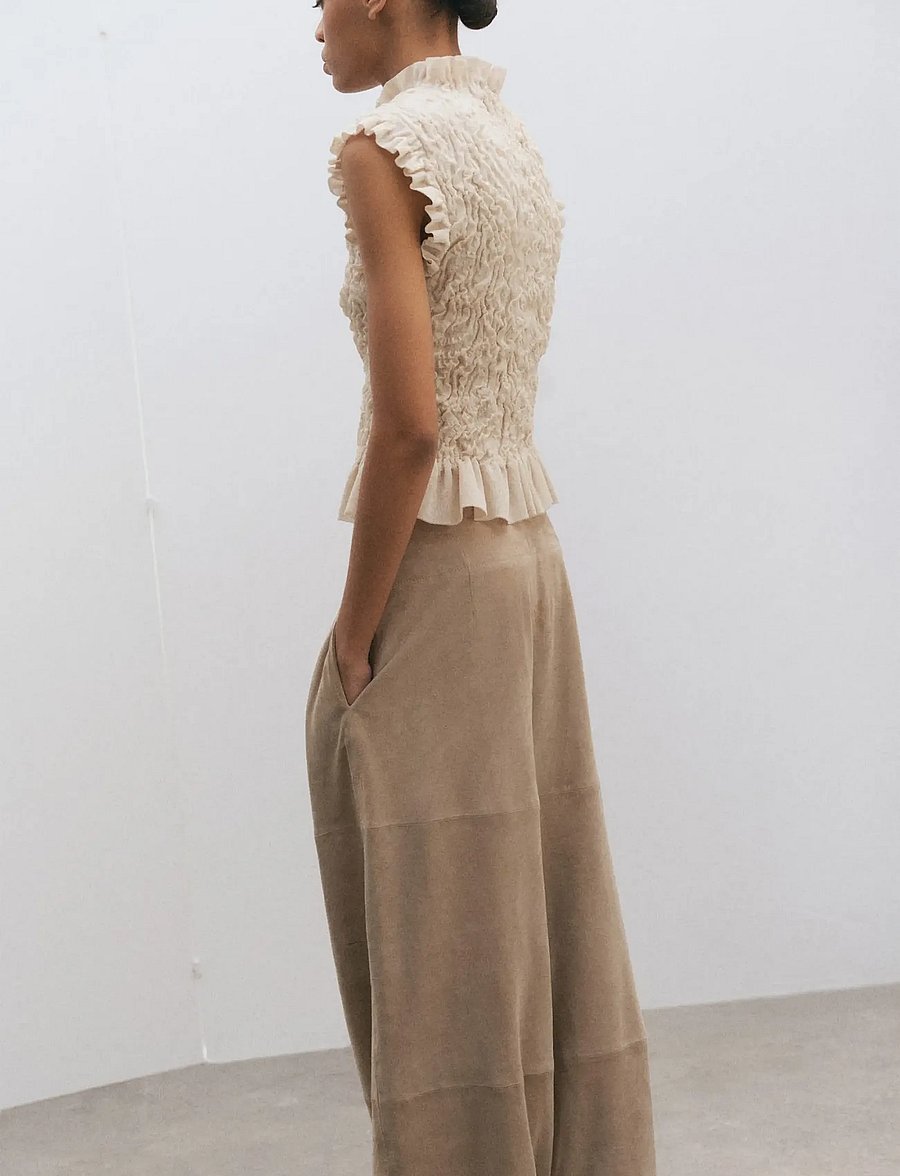 Mango - Textured knit top - tanktops - light beige - 2