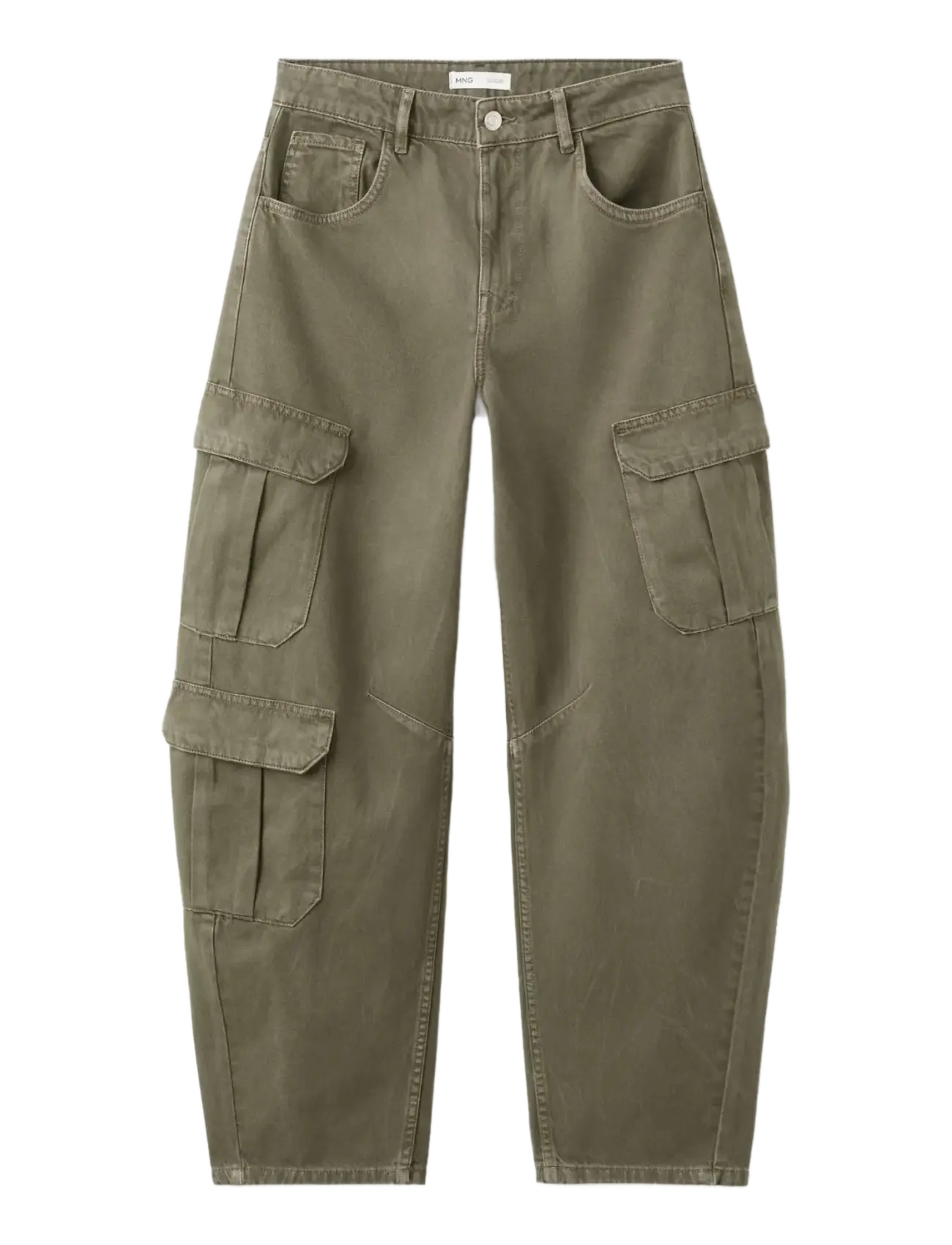 MANGO Pocket Cargo Jeans Khaki - 42 - Damen