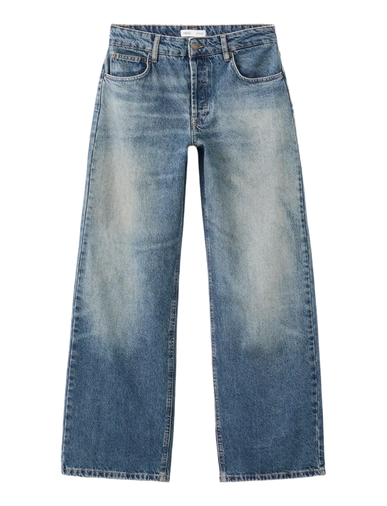 MANGO Straight Low-Waist Jeans Blau - 38 - Damen