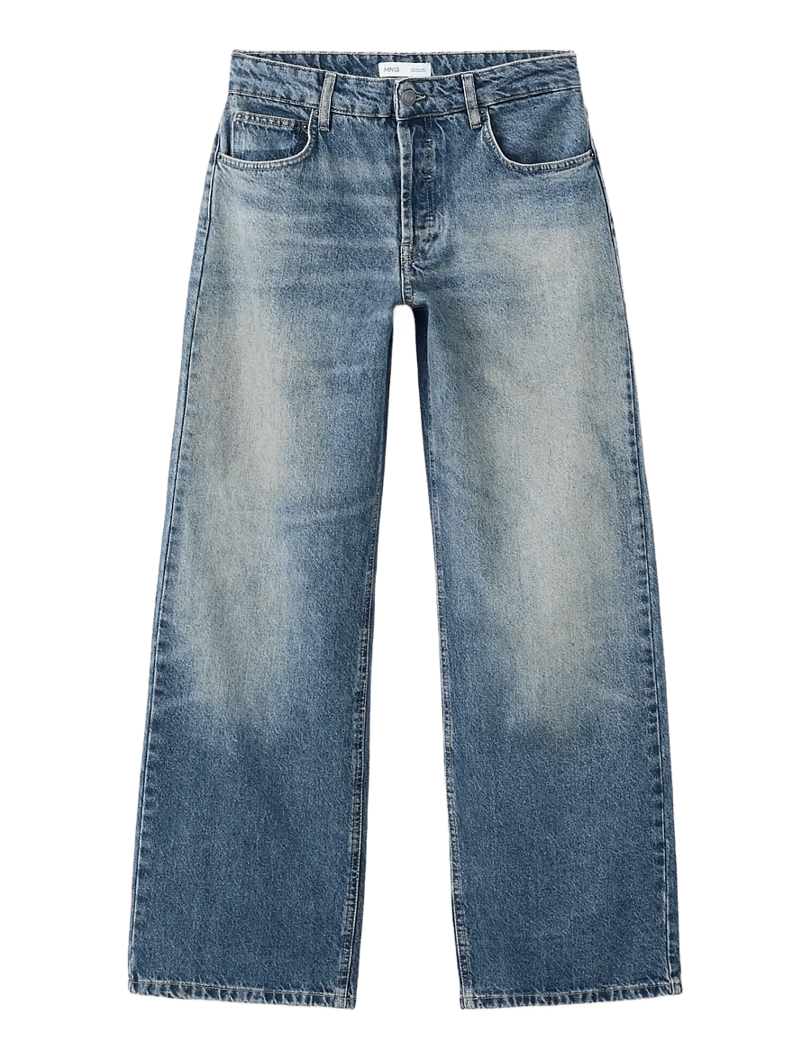 Mango - Straight low-waist jeans - raka jeans - open blue - 1