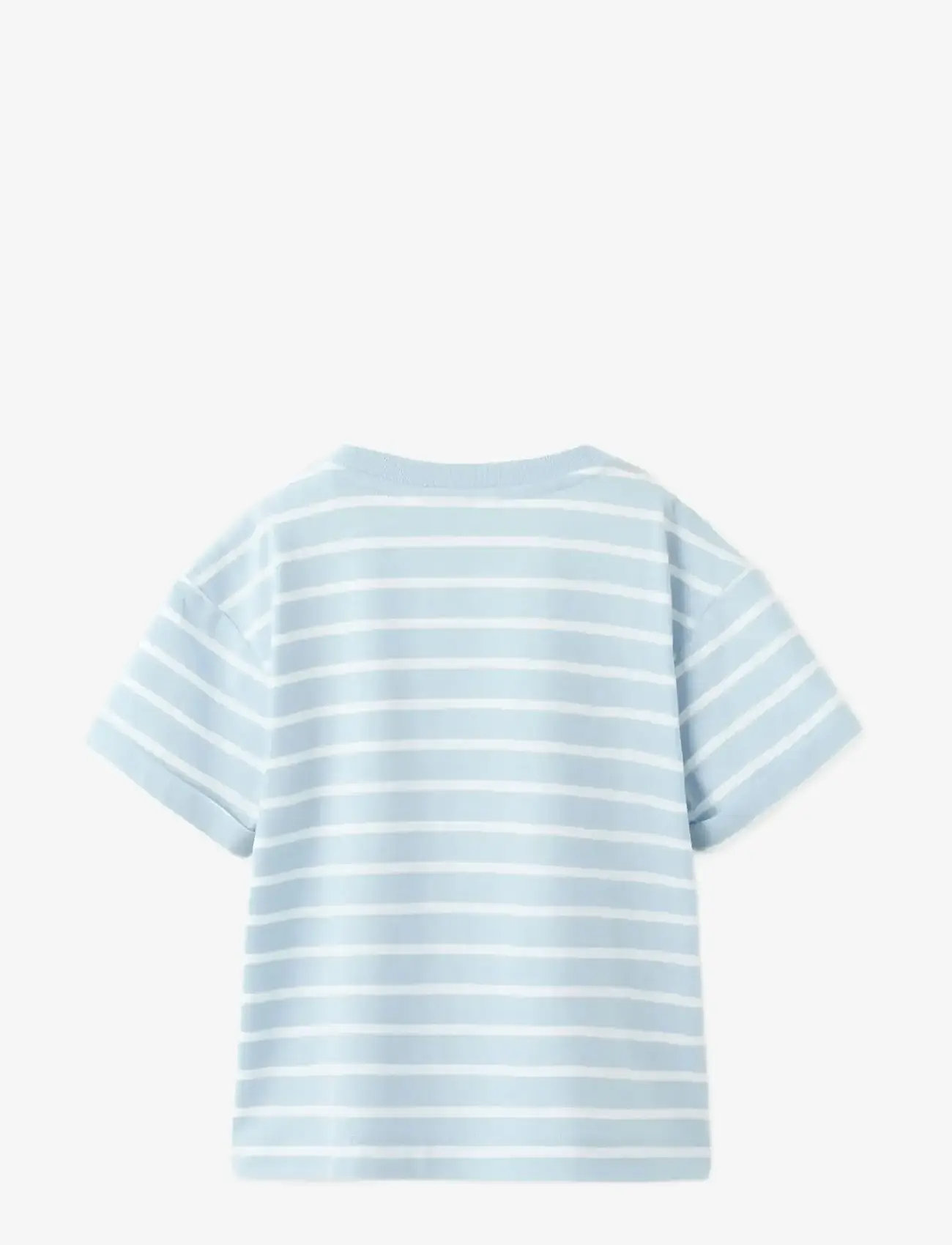 Mango - Striped t-shirt with embroidered detail - kortærmede t-shirts - lt-pastel blue - 1