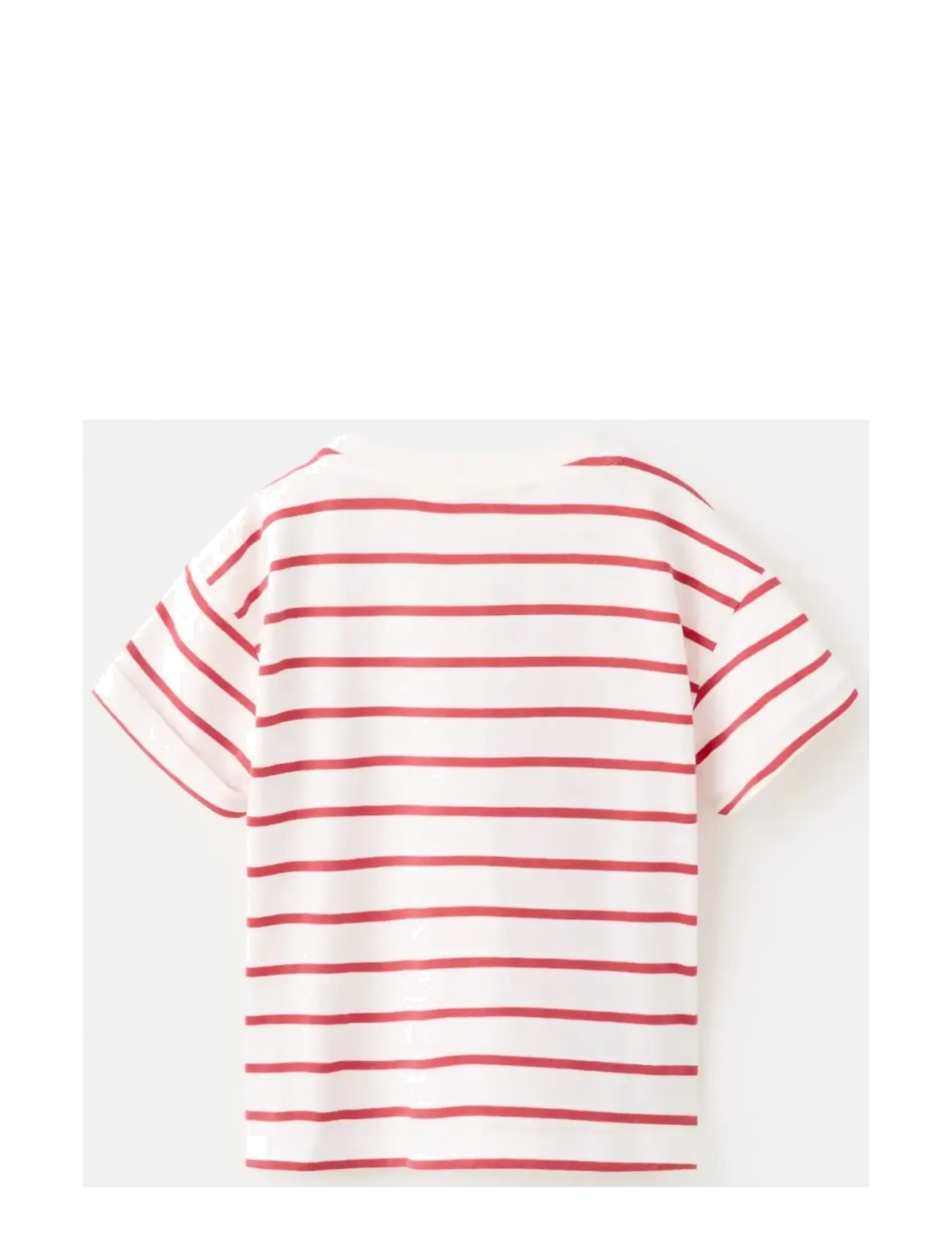 Mango - Striped t-shirt with embroidered detail - kortermede t-skjorter - red - 1