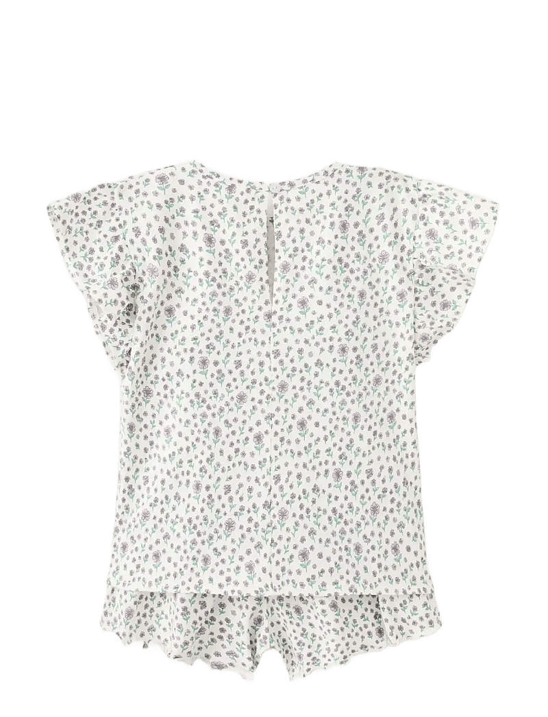 Mango - Floral print short pyjama set - pyjamassæt - natural white - 1