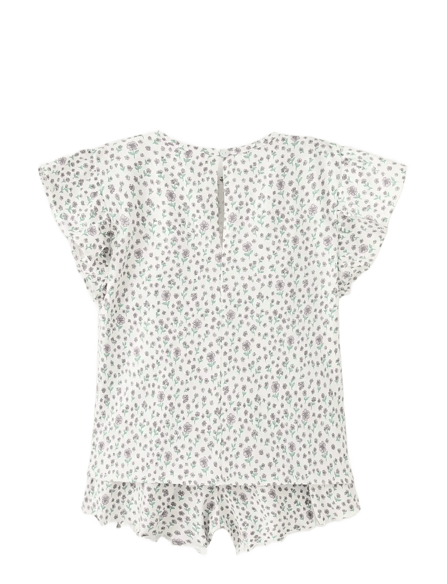Mango - Floral print short pyjama set - pyjamasset - natural white - 1