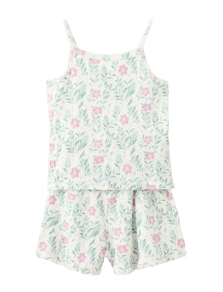 Mango - Floral print short pyjama set - pyjamasset - natural white - 0