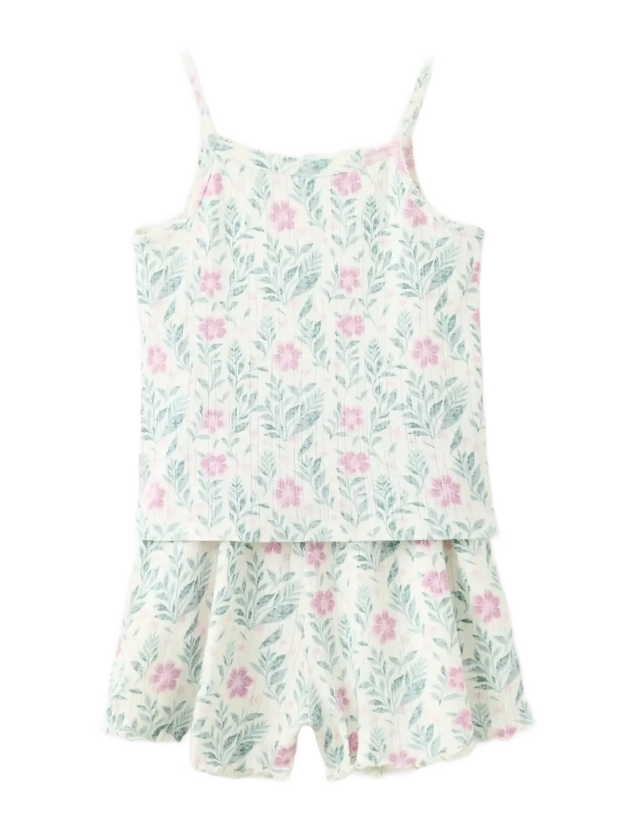 Mango - Floral print short pyjama set - pyjamasset - natural white - 1