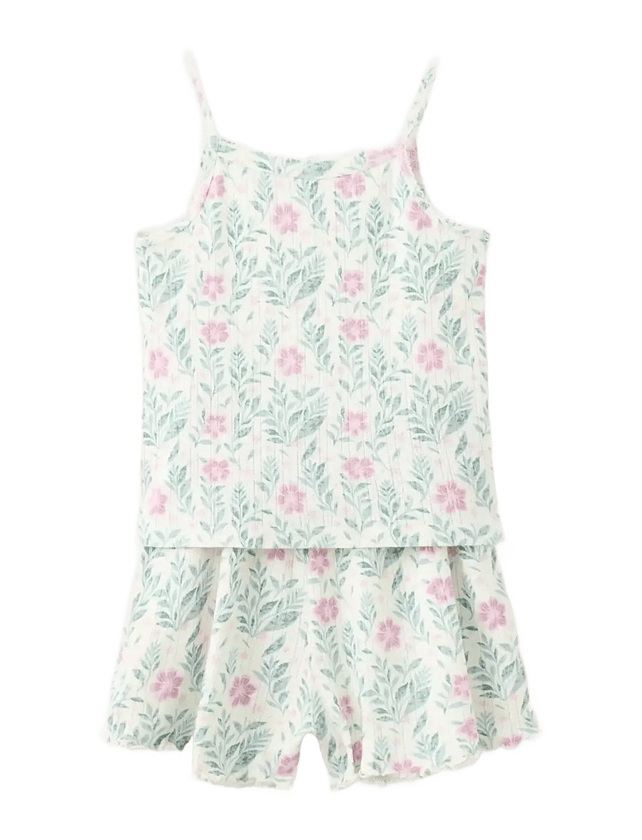 Mango - Floral print short pyjama set - pyjamasset - natural white - 1