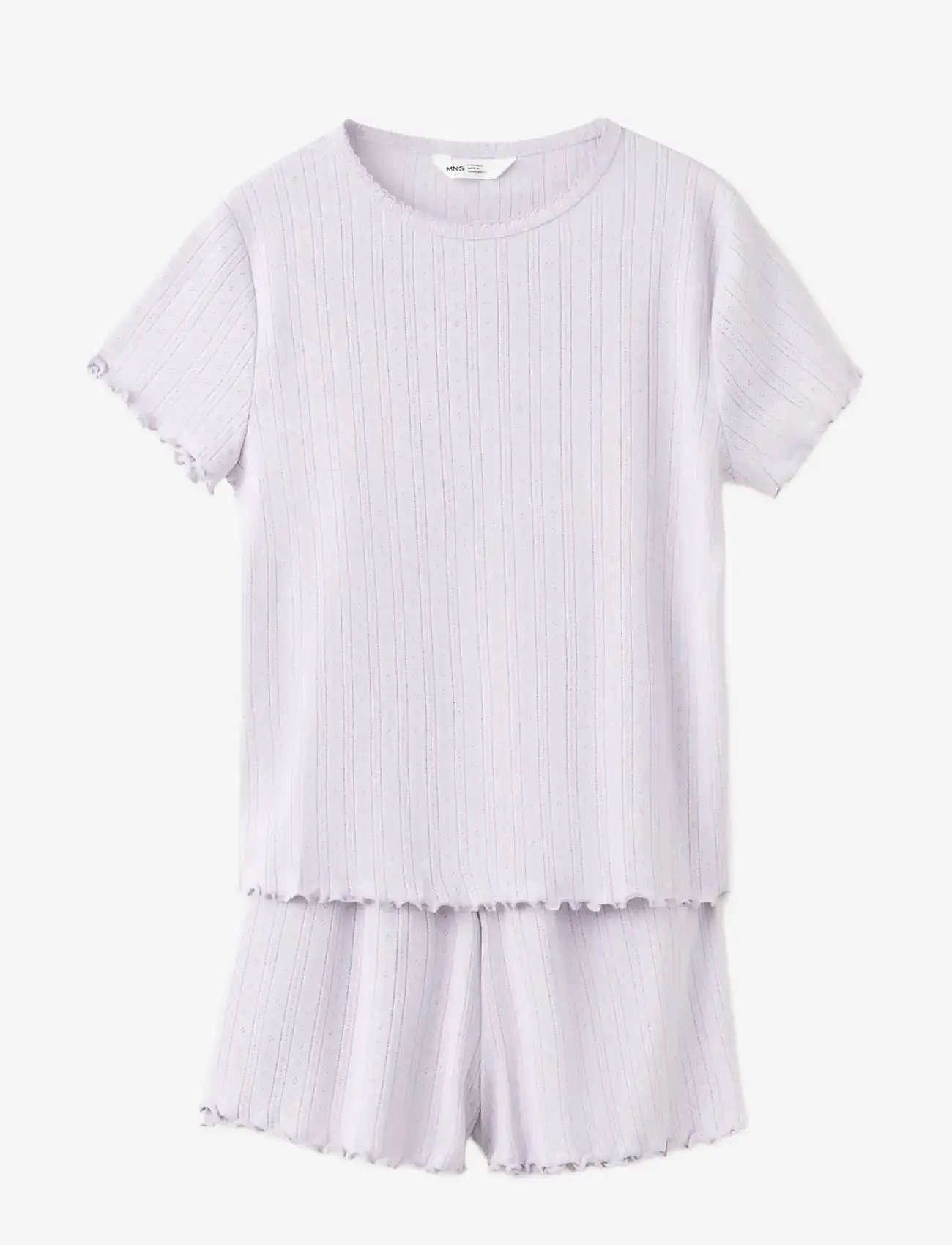 Mango - Short ribbed pyjama - pyjamasset - lt-pastel purple - 0