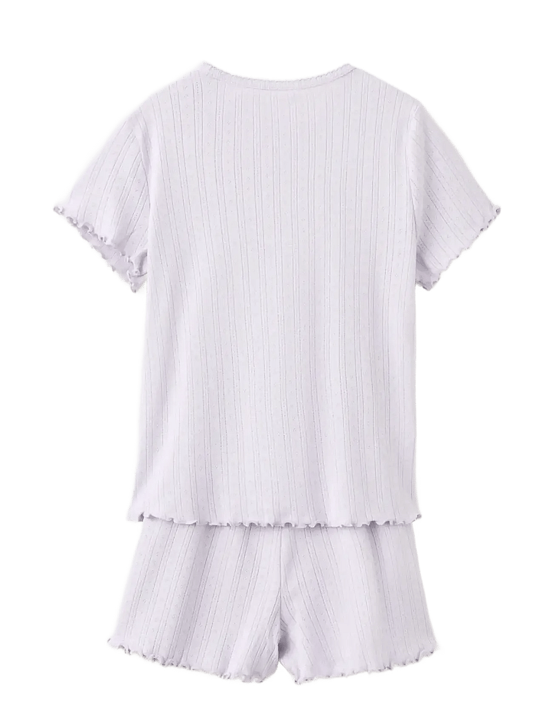 Mango - Short ribbed pyjama - pyjamasset - lt-pastel purple - 1