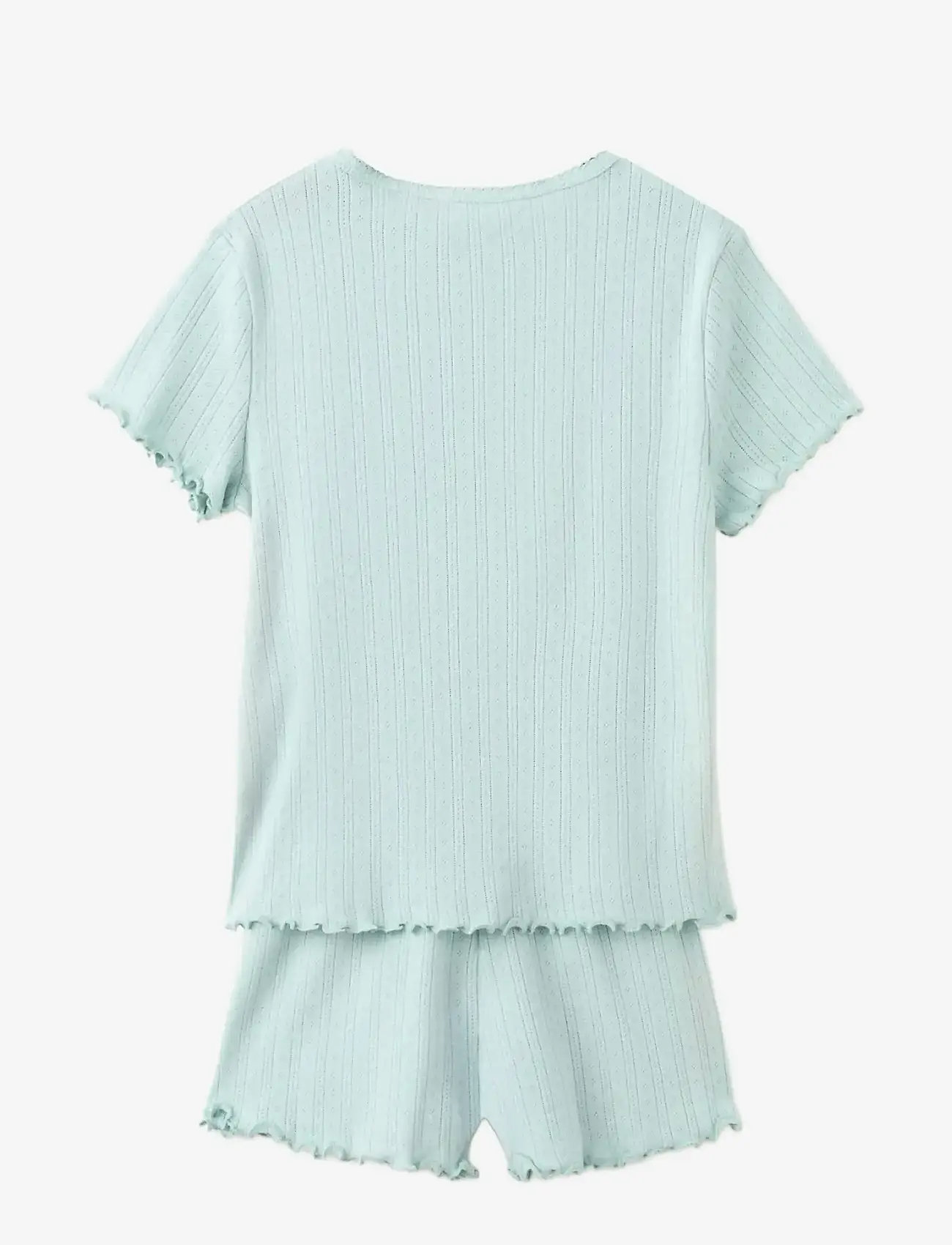 Mango - Short ribbed pyjama - pyjamassæt - turquoise - aqua - 1