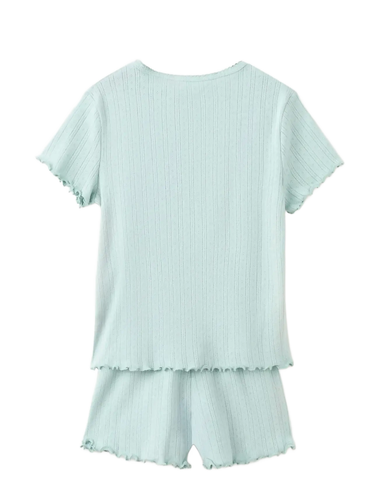 Mango - Short ribbed pyjama - turquoise - aqua - 1