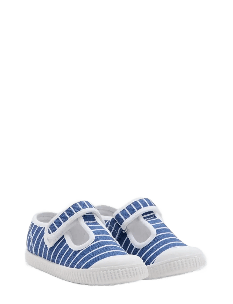 Mango - Velcro stripe sneakers - canva sneakers - medium blue - 1