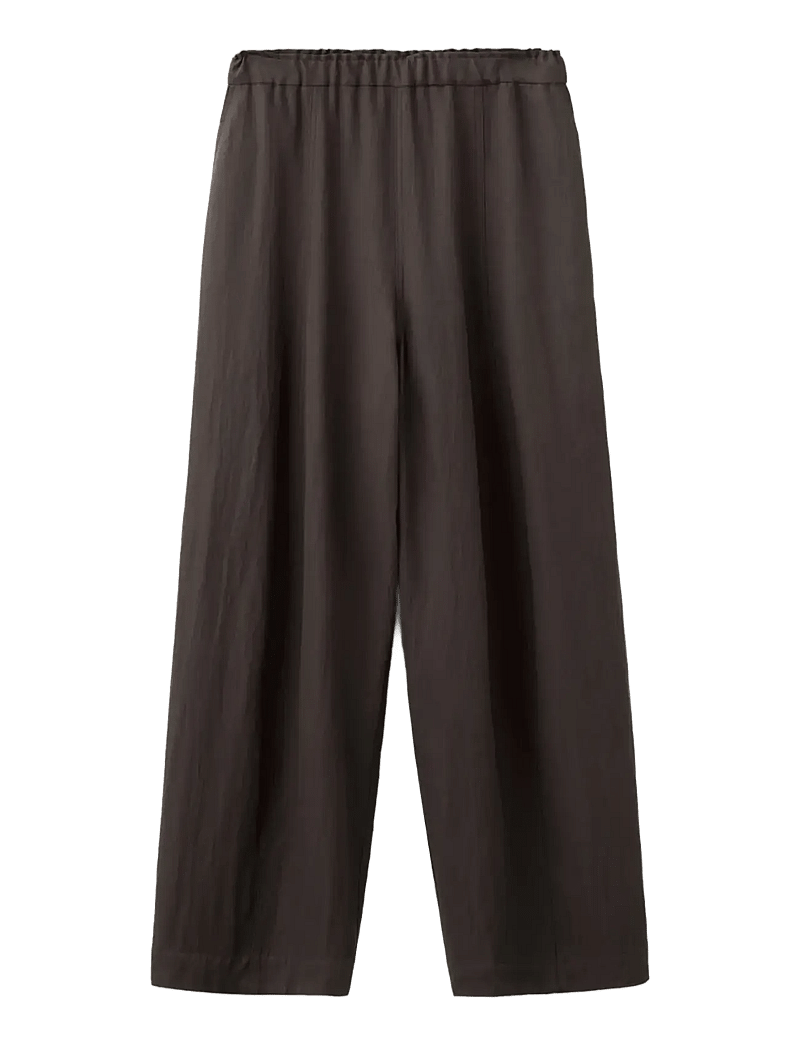 Mango - Mid-rise lyocell trousers - bukser med brede ben - medium purple - 1