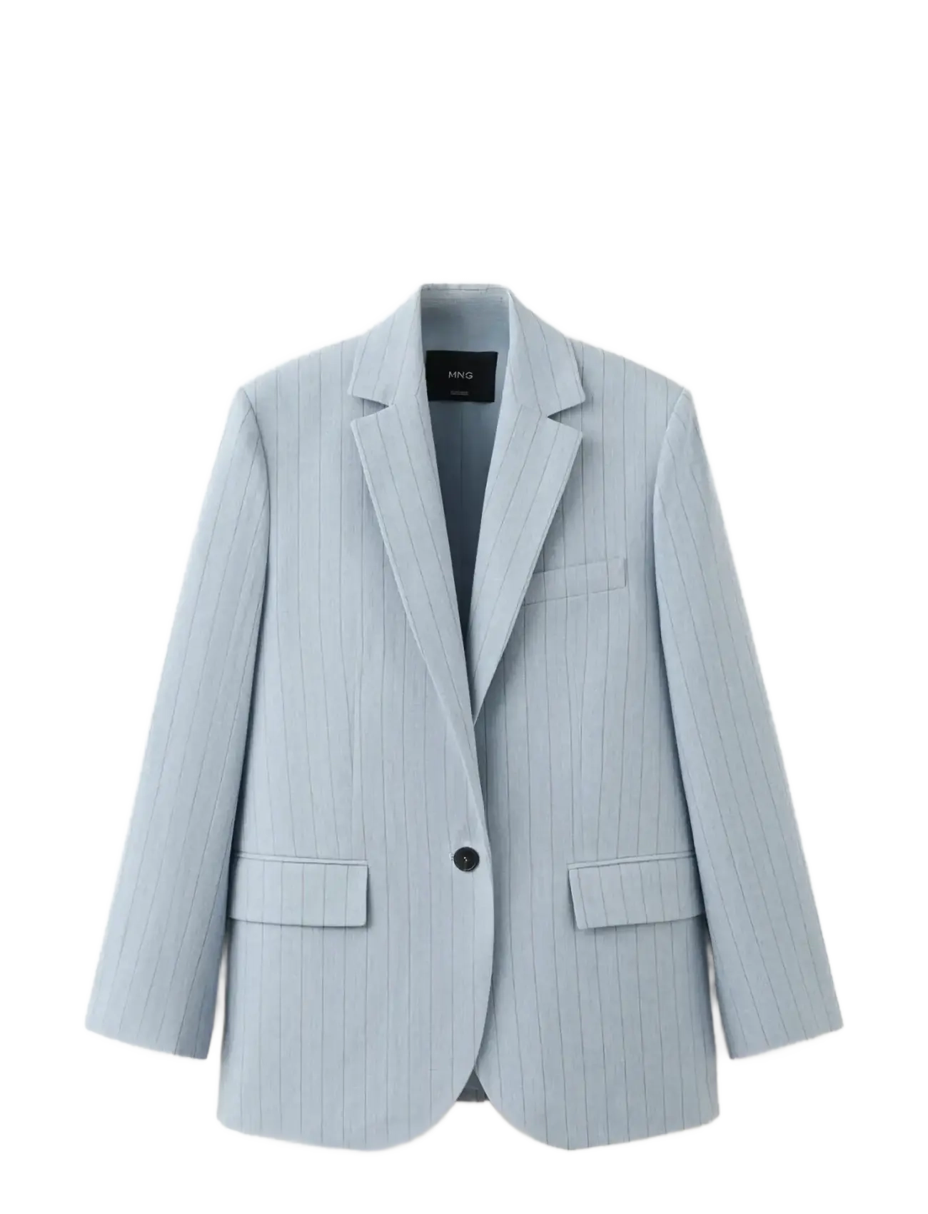 Mango Pinstripe suit blazer - Transitional Layering - MEDIUM BLUE / blue