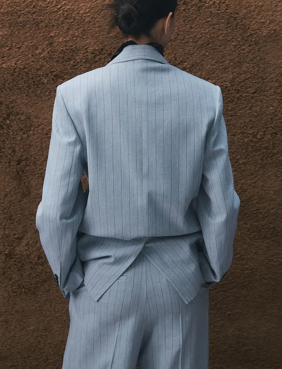 Mango - Pinstripe suit blazer - særlige begivenheder - medium blue - 2