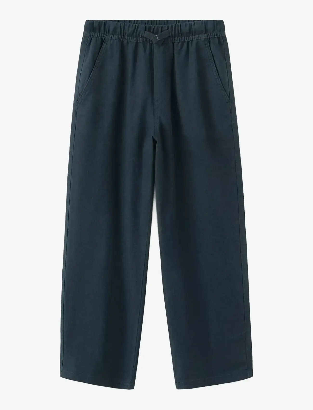Mango - Cotton linen-blend trousers - bukser - navy - 0